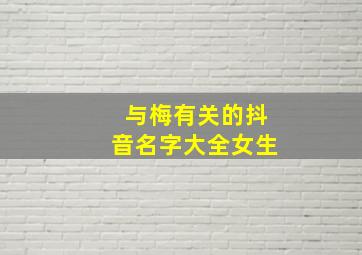 与梅有关的抖音名字大全女生