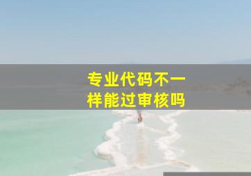 专业代码不一样能过审核吗