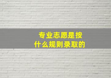 专业志愿是按什么规则录取的