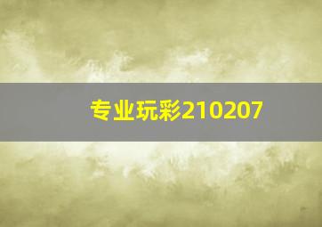 专业玩彩210207