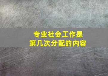 专业社会工作是第几次分配的内容