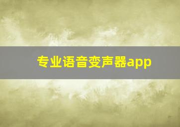 专业语音变声器app