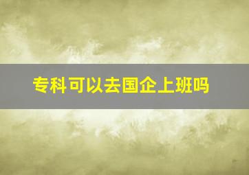 专科可以去国企上班吗