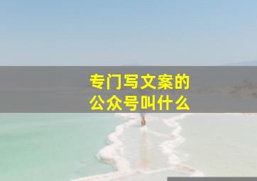 专门写文案的公众号叫什么