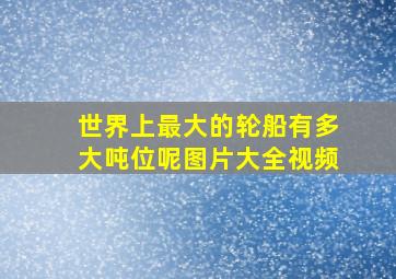 世界上最大的轮船有多大吨位呢图片大全视频