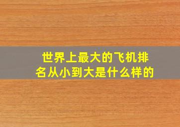 世界上最大的飞机排名从小到大是什么样的