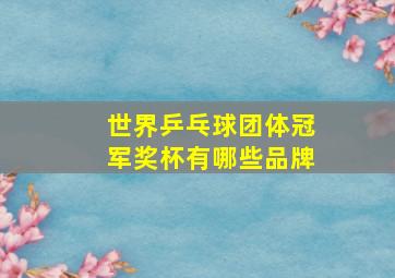 世界乒乓球团体冠军奖杯有哪些品牌