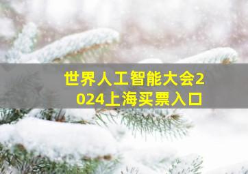 世界人工智能大会2024上海买票入口