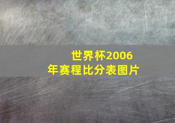 世界杯2006年赛程比分表图片