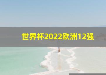 世界杯2022欧洲12强