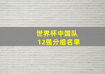 世界杯中国队12强分组名单