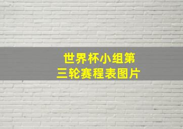 世界杯小组第三轮赛程表图片