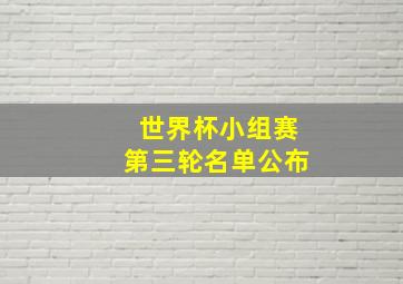 世界杯小组赛第三轮名单公布