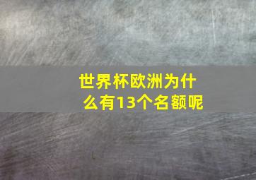 世界杯欧洲为什么有13个名额呢