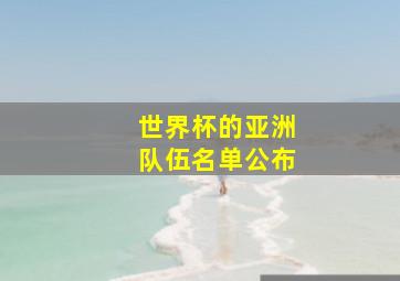 世界杯的亚洲队伍名单公布