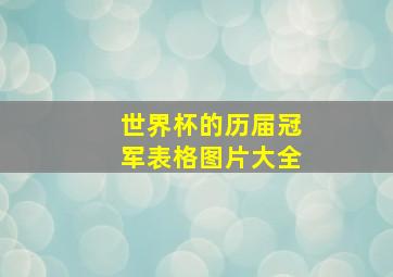 世界杯的历届冠军表格图片大全