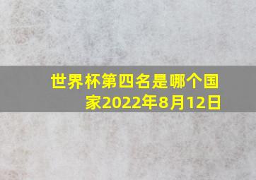 世界杯第四名是哪个国家2022年8月12日