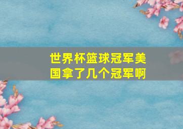 世界杯篮球冠军美国拿了几个冠军啊