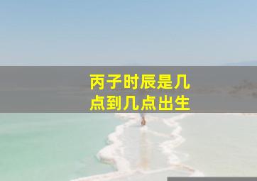 丙子时辰是几点到几点出生