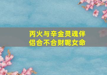 丙火与辛金灵魂伴侣合不合财呢女命