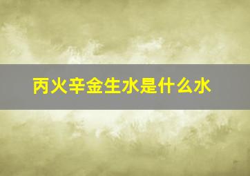 丙火辛金生水是什么水