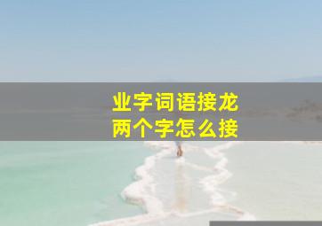 业字词语接龙两个字怎么接