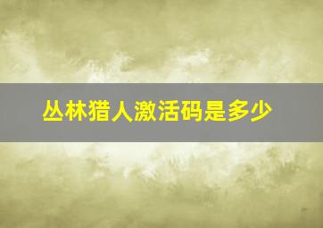 丛林猎人激活码是多少