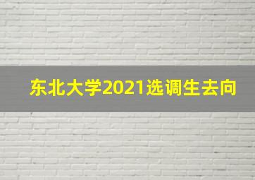 东北大学2021选调生去向