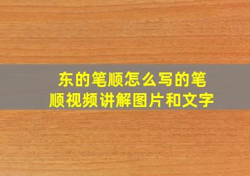 东的笔顺怎么写的笔顺视频讲解图片和文字