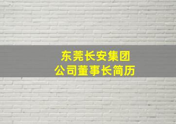 东莞长安集团公司董事长简历