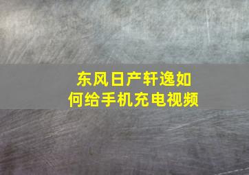 东风日产轩逸如何给手机充电视频