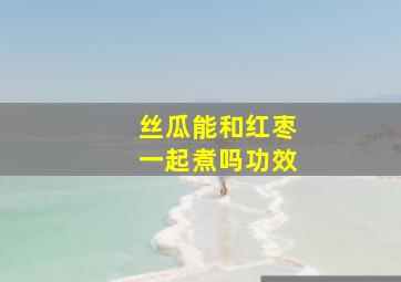 丝瓜能和红枣一起煮吗功效