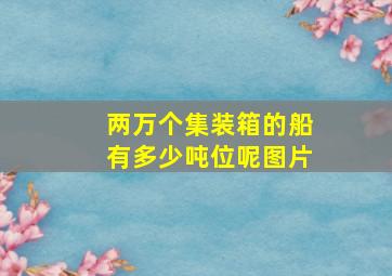 两万个集装箱的船有多少吨位呢图片