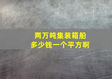 两万吨集装箱船多少钱一个平方啊