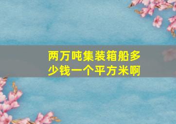 两万吨集装箱船多少钱一个平方米啊