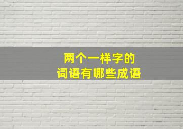 两个一样字的词语有哪些成语