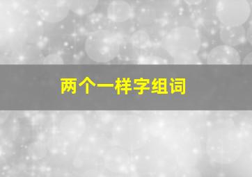 两个一样字组词