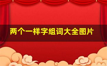 两个一样字组词大全图片