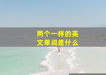 两个一样的英文单词是什么