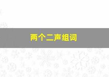 两个二声组词