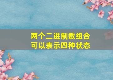 两个二进制数组合可以表示四种状态