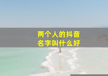 两个人的抖音名字叫什么好