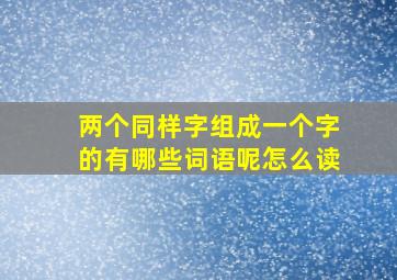 两个同样字组成一个字的有哪些词语呢怎么读