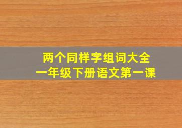 两个同样字组词大全一年级下册语文第一课