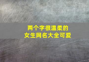 两个字很温柔的女生网名大全可爱