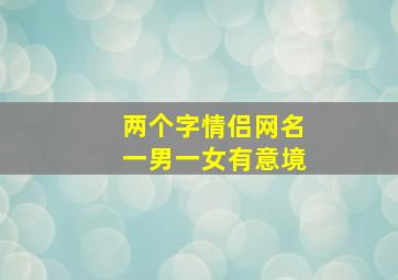 两个字情侣网名一男一女有意境