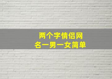 两个字情侣网名一男一女简单