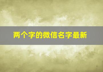 两个字的微信名字最新