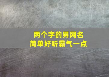 两个字的男网名简单好听霸气一点