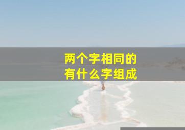 两个字相同的有什么字组成